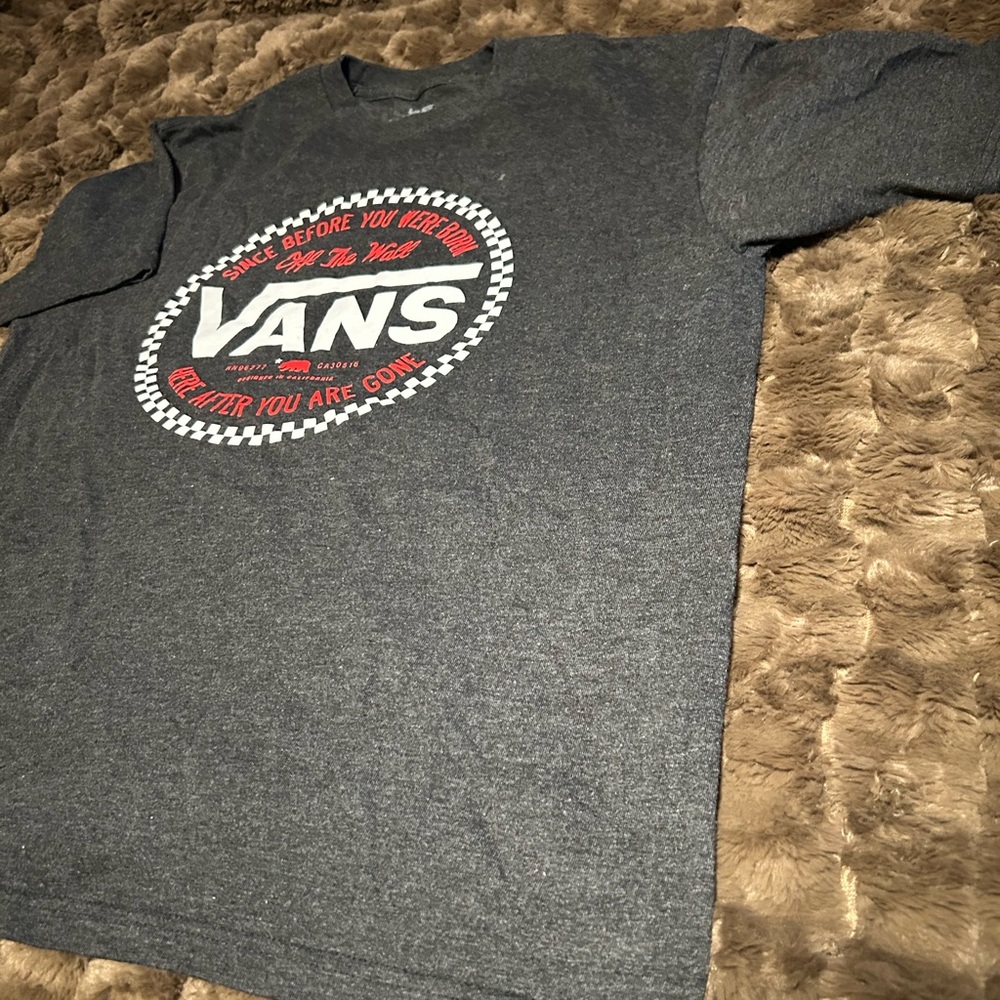 Men’s Medium Vans Shirt Grey red